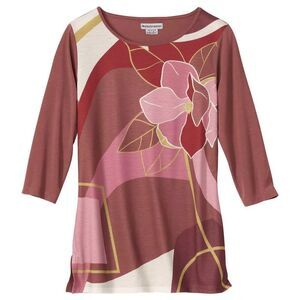 Atlas for Women Womens/Ladies Graphic Print Top / Pink